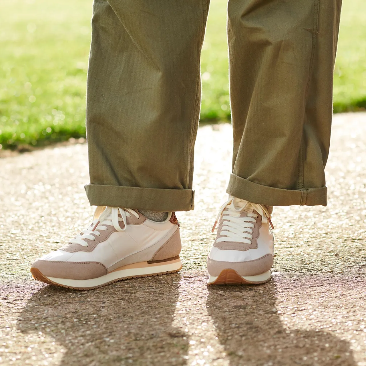 WODEN Jansen retro sneaker tekstil - Taupe Clearance