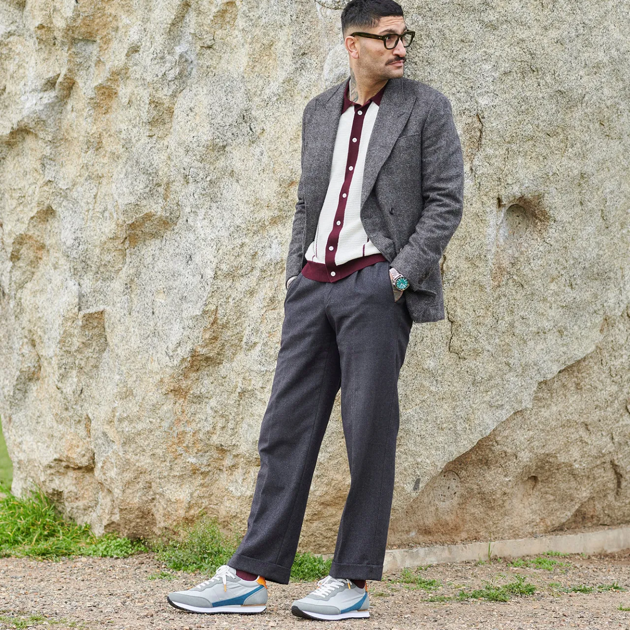 WODEN Jansen retro sneaker tekstil - Grey Outlet