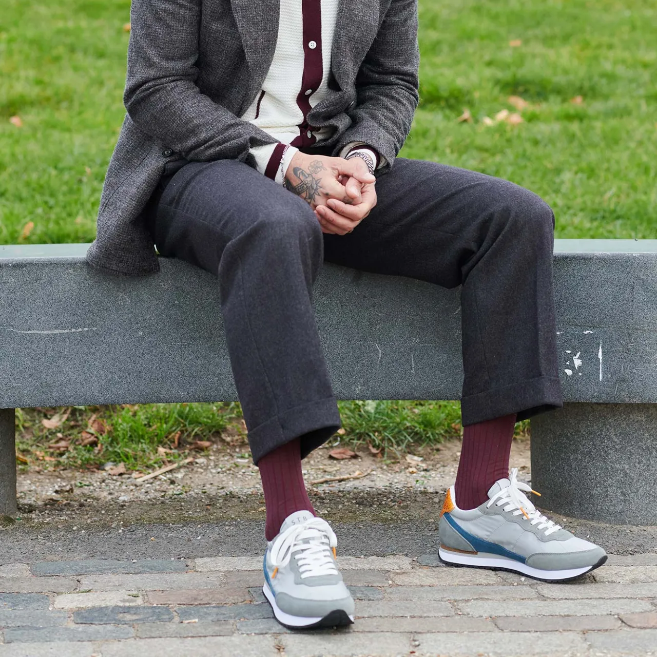 WODEN Jansen retro sneaker tekstil - Grey Outlet