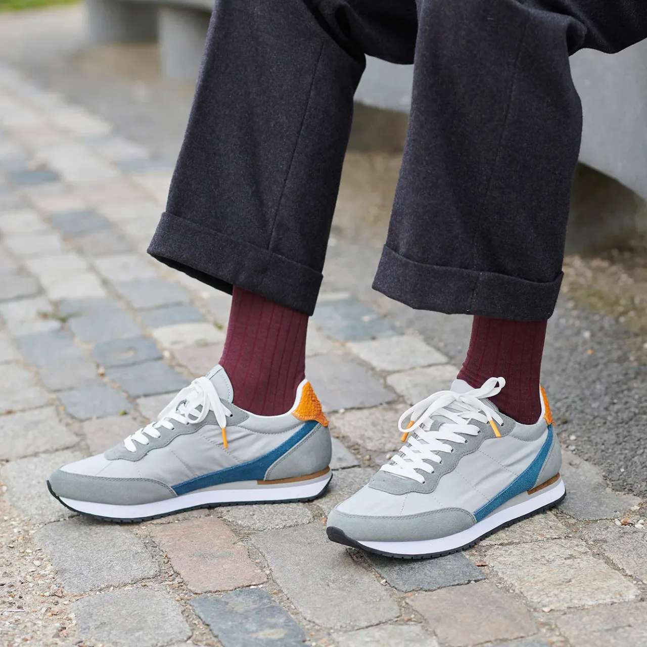 WODEN Jansen retro sneaker tekstil - Grey Outlet