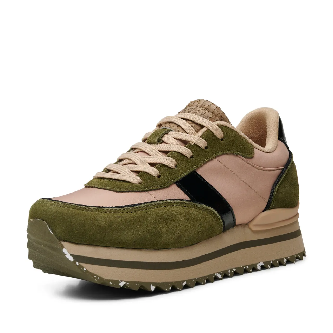 WODEN Nellie II Metallic Plateau - Coffee Cream/Dark Olive CoffeeCream/DarkOlive Discount