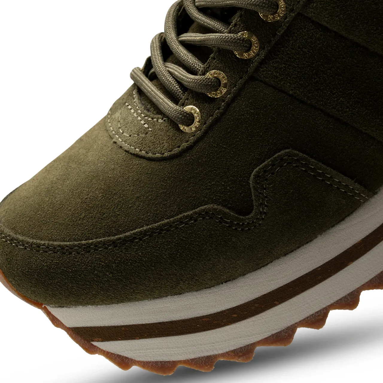 WODEN Nora III Suede Plateau - Dark Olive DarkOlive Hot